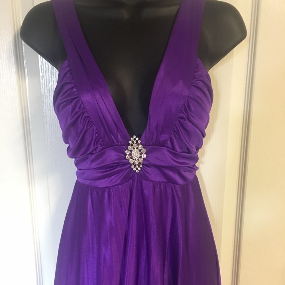 Purple evening cocktail maxi dress small